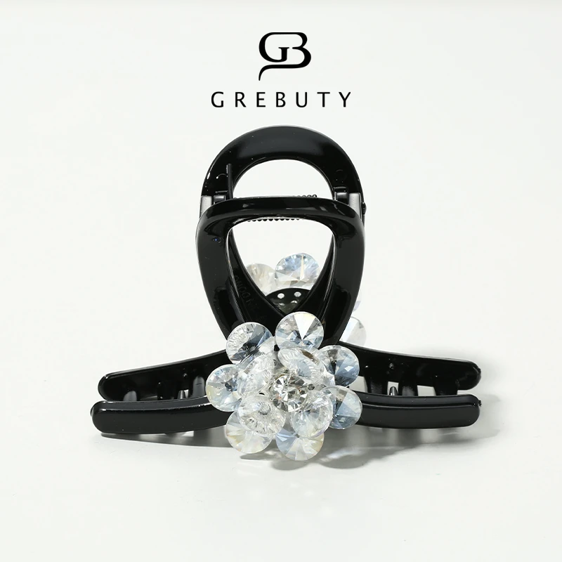 GREBUTY 4572 新品白色锆石闪闪抓夹