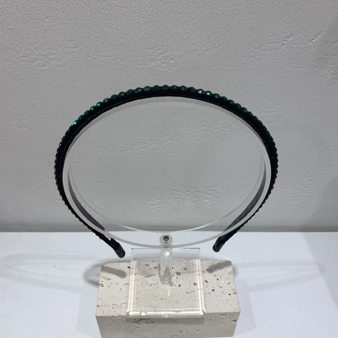 GREBUTY 5282 简约轻奢墨绿色水晶闪闪发箍