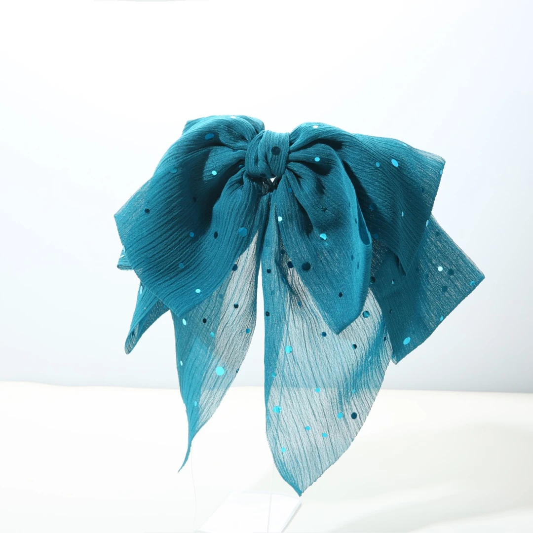 GREBUTY 3058 新款蓝色闪闪蝴蝶结发夹