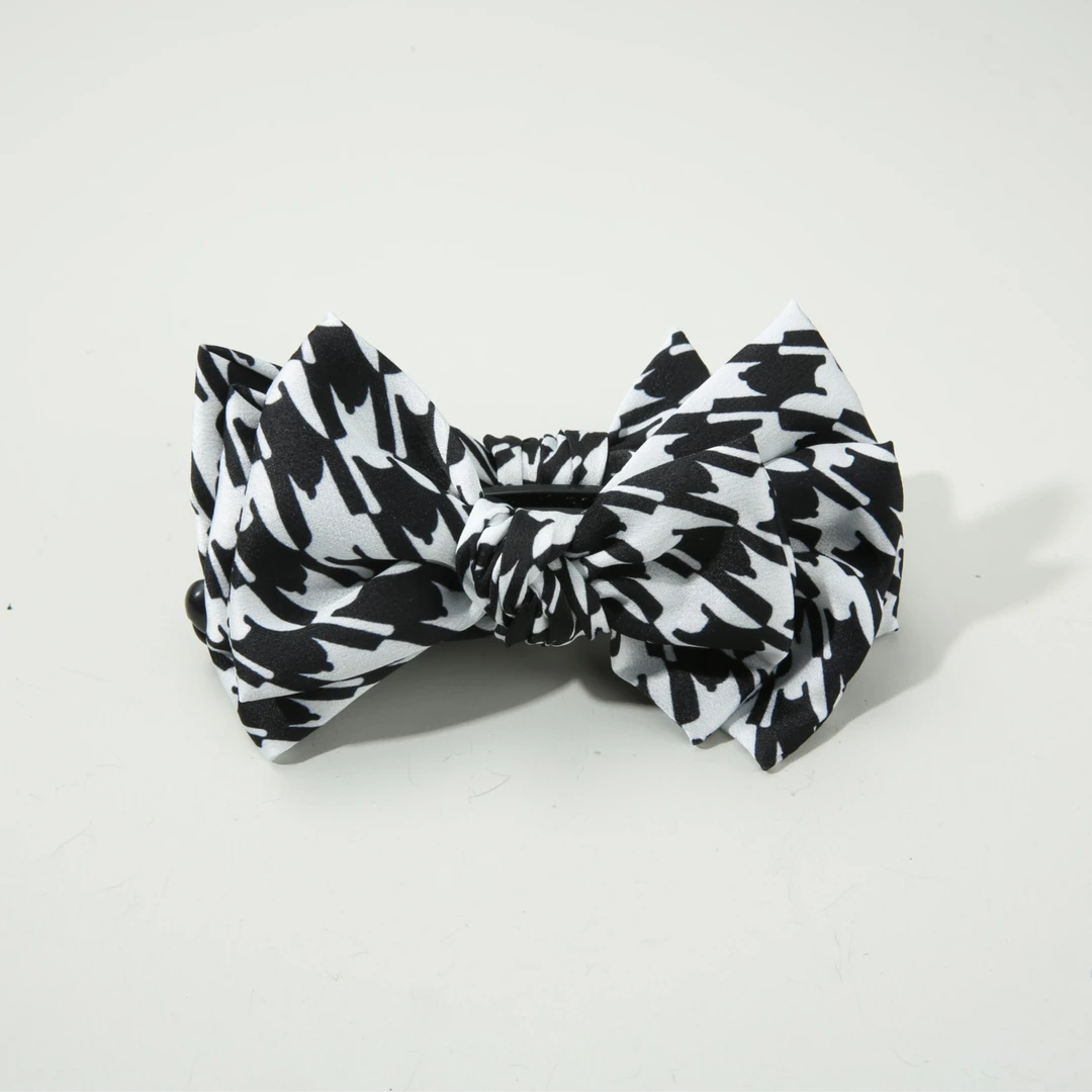 GREBUTY 3685 新品黑白色蝴蝶结香蕉夹