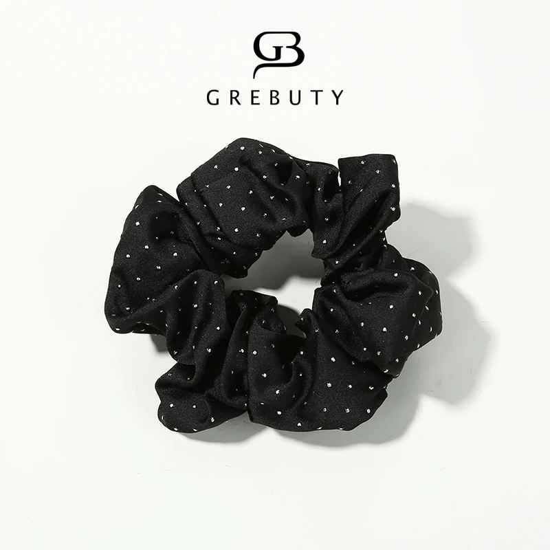 GREBUTY 非金属布艺发饰 1105 新品黑色闪闪亮点发圈
