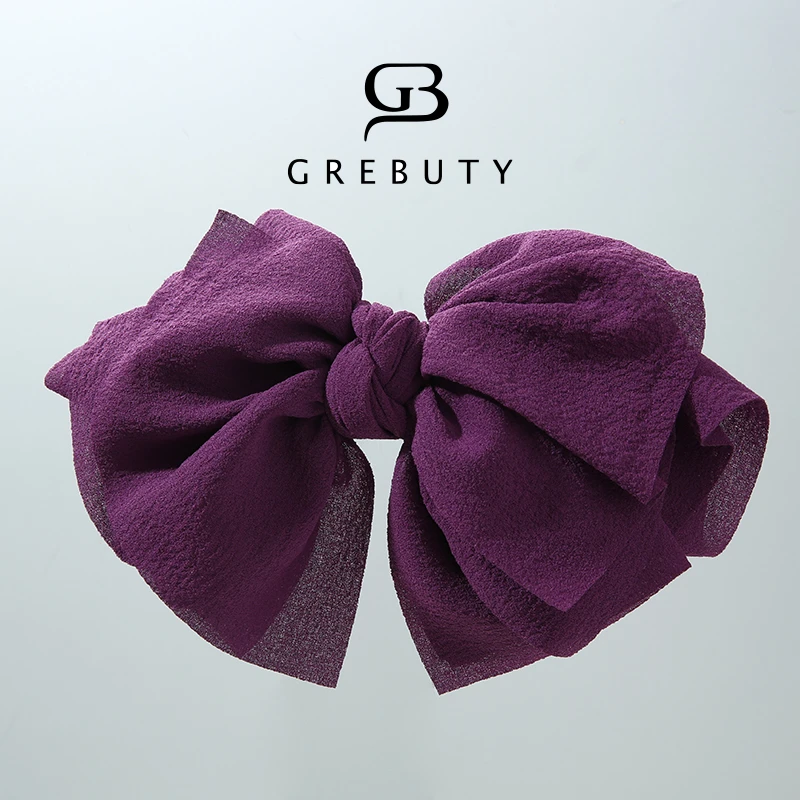 GREBUTY 2910 GREBUTY新款紫色多层蝴蝶结发夹