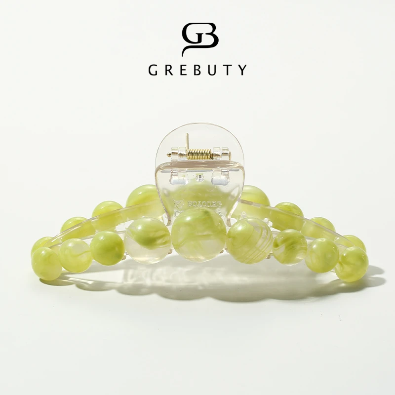 GREBUTY 4108 新品青葡萄珠珠抓夹