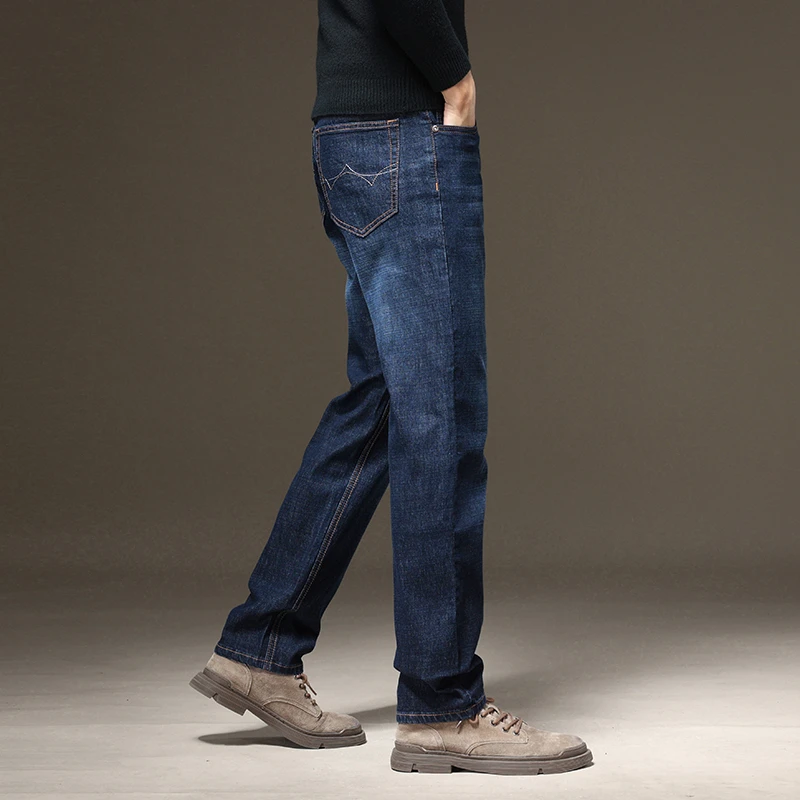 广州新塘牛仔裤子男2024春季商务百搭弹力潮牌宽松大码直筒男裤