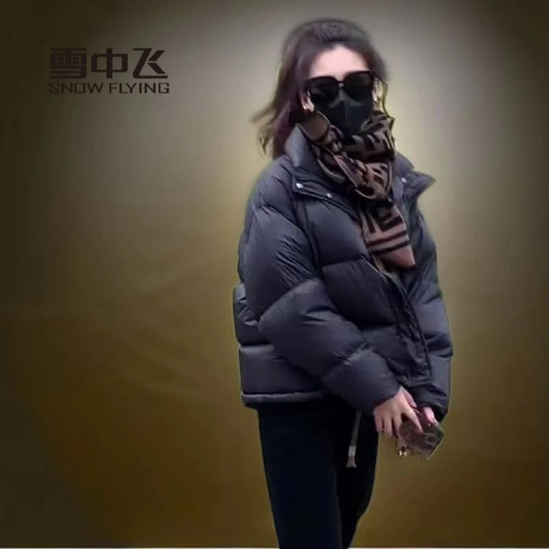 雪中飞绒服羽绒服短款女小个子2023冬季新休闲女士立领网红潮流