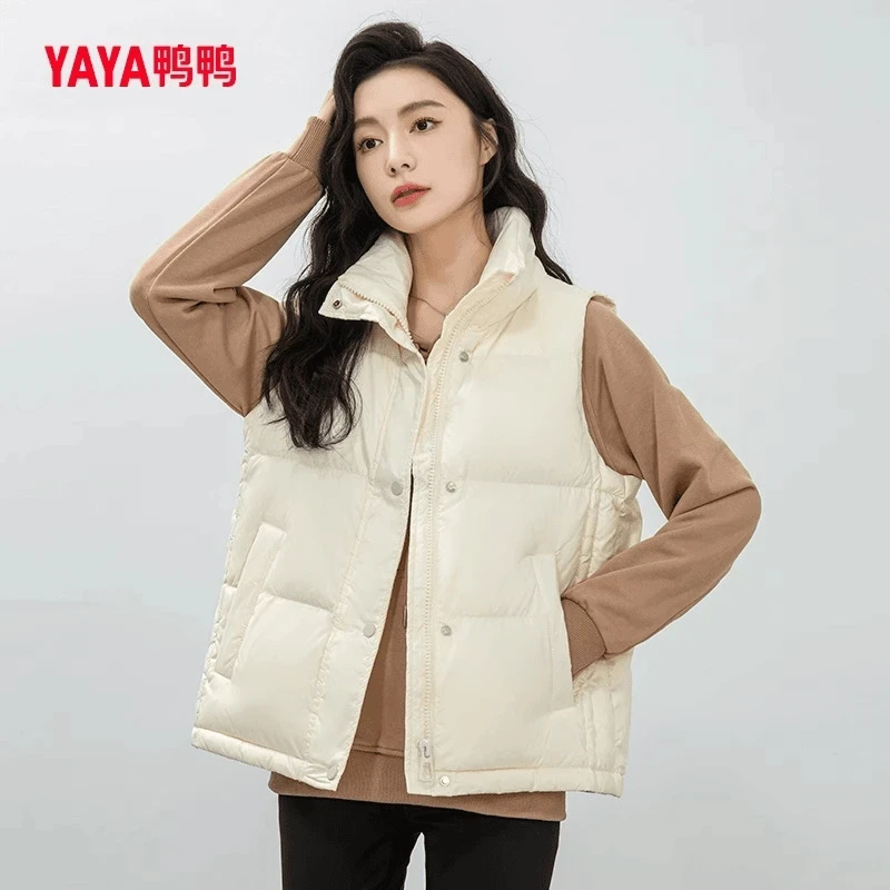 YAYA/鸭鸭羽绒服马甲女冬季短款立领休闲保暖马夹DYP86C0290
