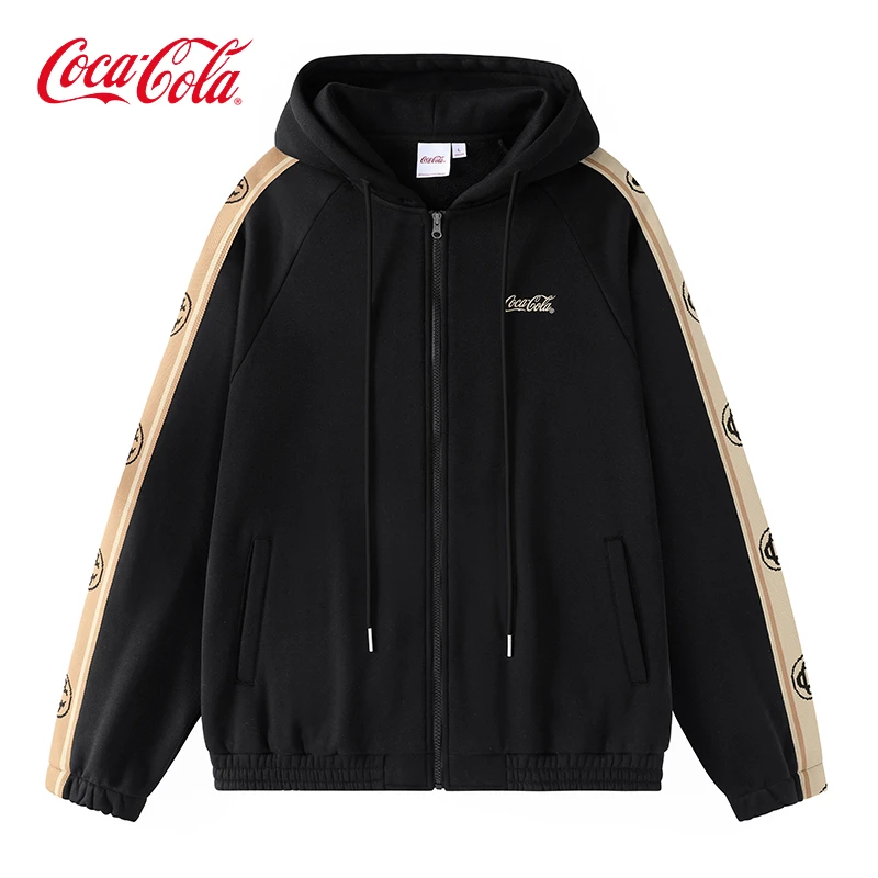 Coca-Cola/可口可乐开衫卫衣男百搭休闲时尚宽松长袖秋季男上衣