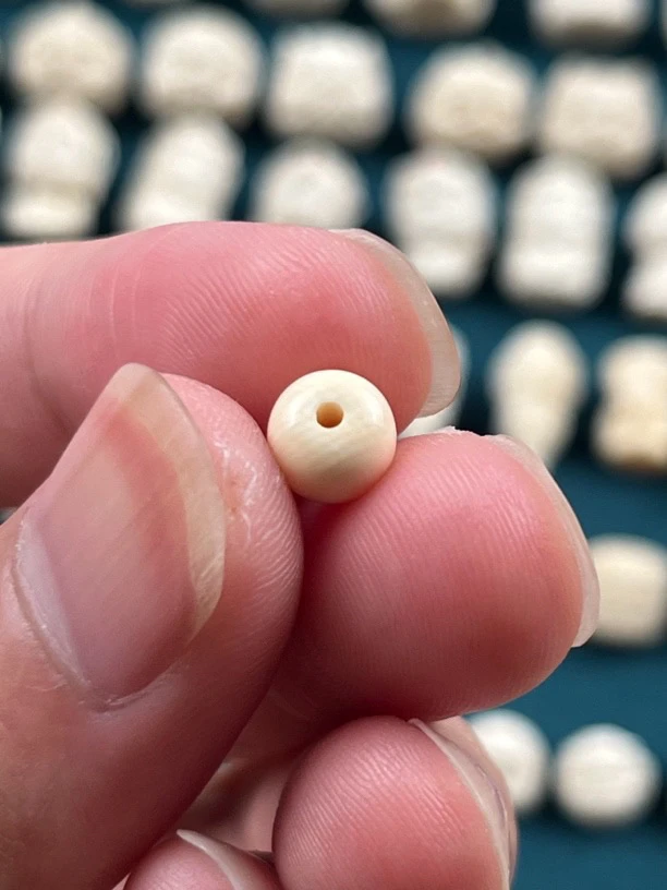 猛犸牙精挑老型9*8单颗珠子，顶珠腰珠线束配饰
