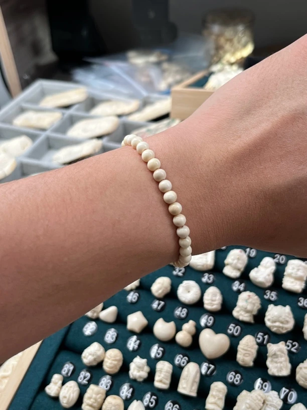 猛犸牙6mm圆珠手串小米珠手链配饰