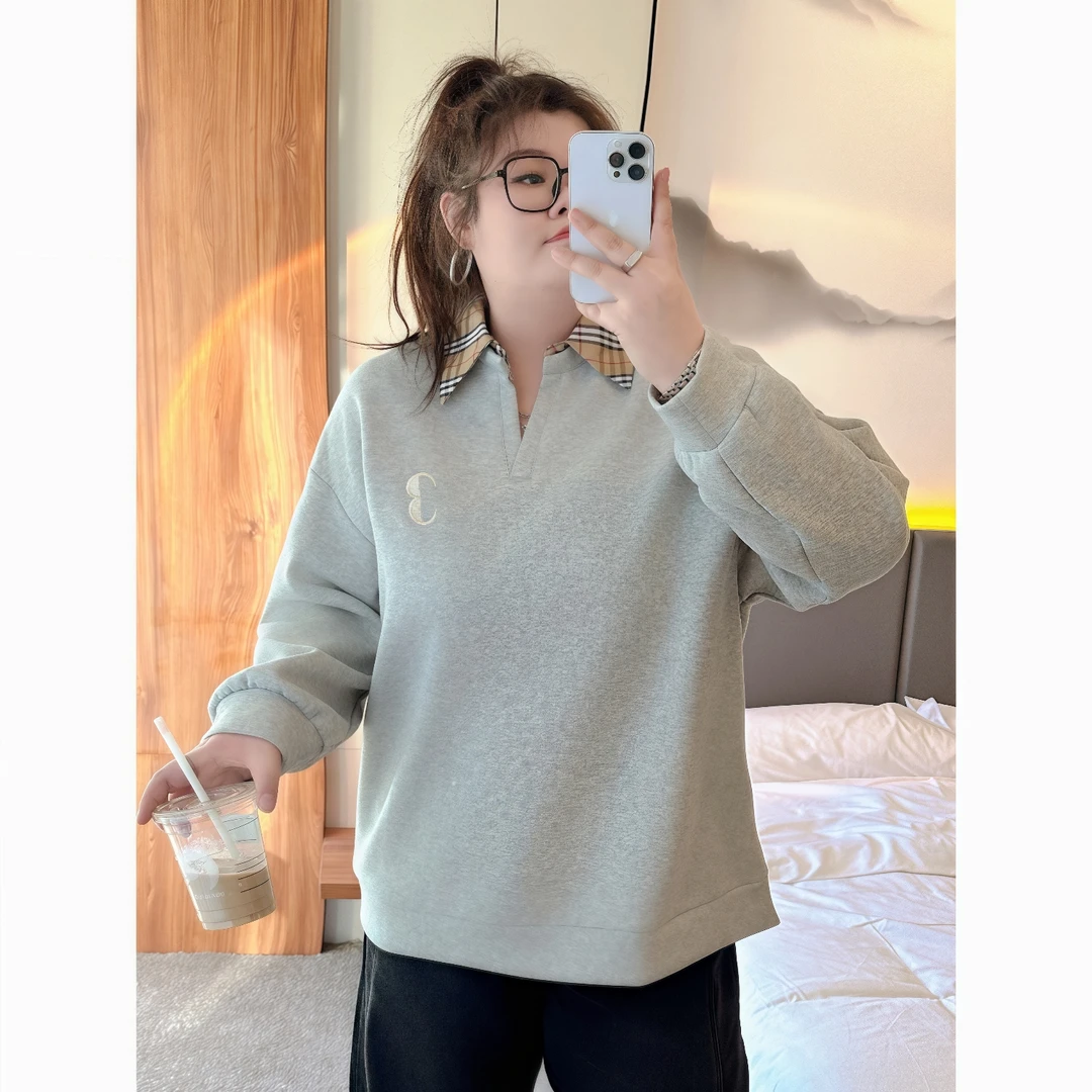 【晓晓家】断码捡漏~斯图微光 / 格子拼接假两件卫衣12028花契