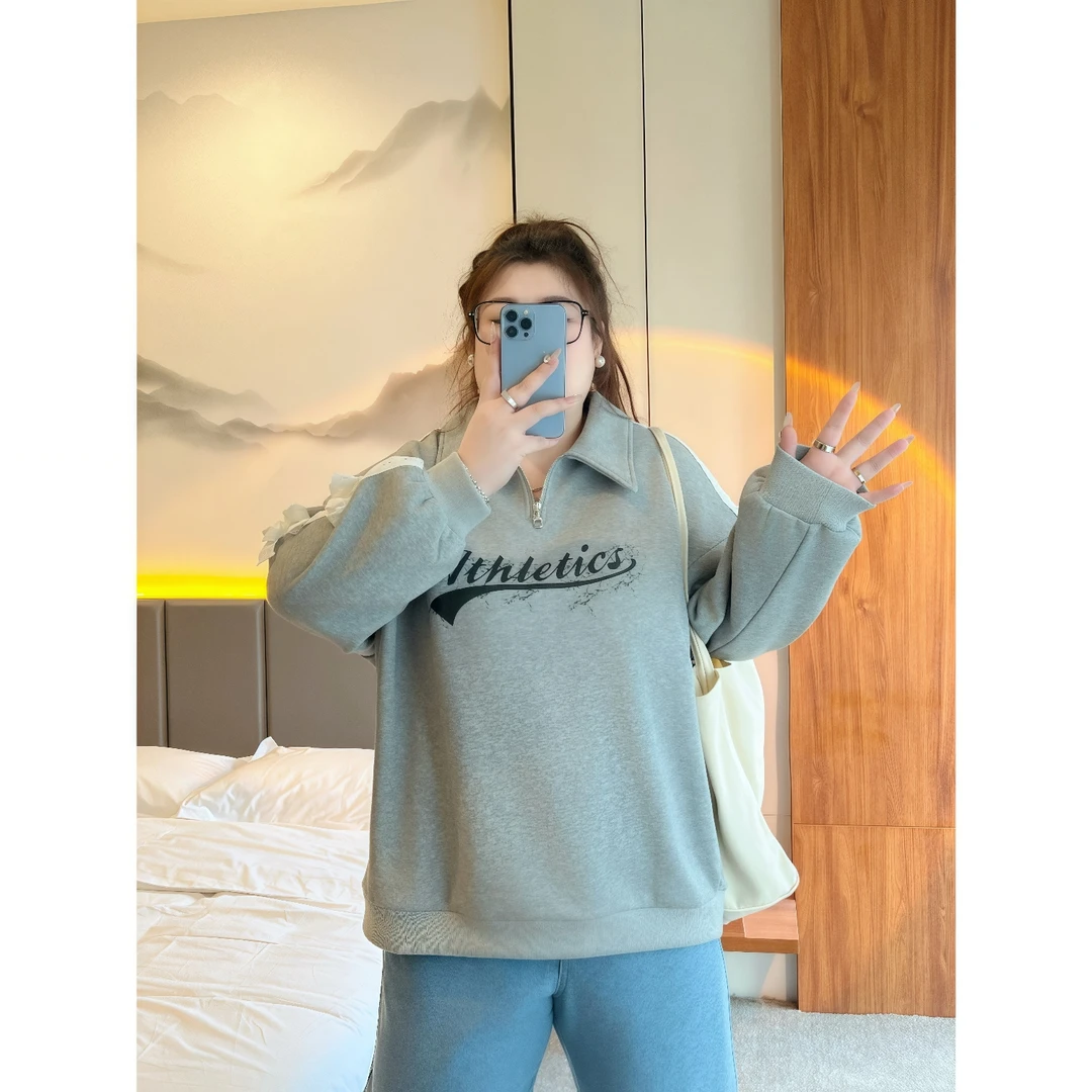 【晓晓家】断码捡漏~彼得堡冬/甜酷蕾丝拼接加绒长袖卫衣18049花契