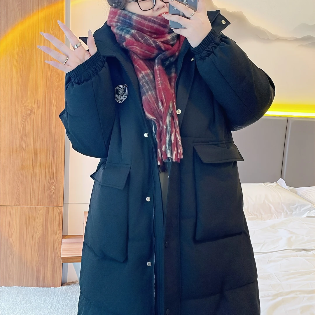 【晓晓家】断码捡漏~安藤学校 / 学院少女长款加厚棉服9127花契