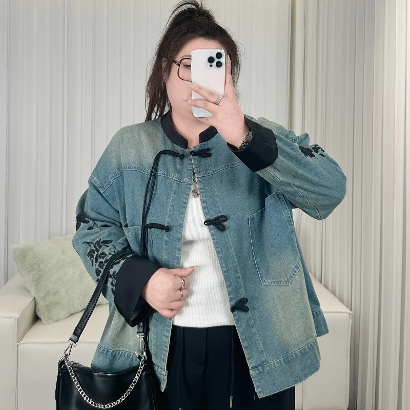 【晓晓家】断码捡漏~芙翠玉簪 / 重工国风款刺绣牛仔外套8468花契