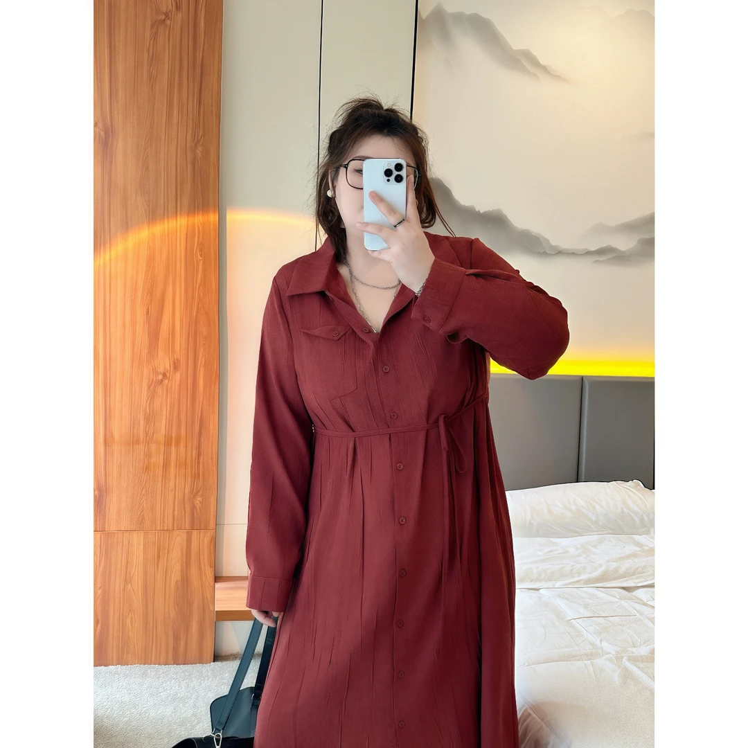 【晓晓家】断码捡漏~溪山晚风 / 复古风褶皱款连衣裙12074花契胖mm