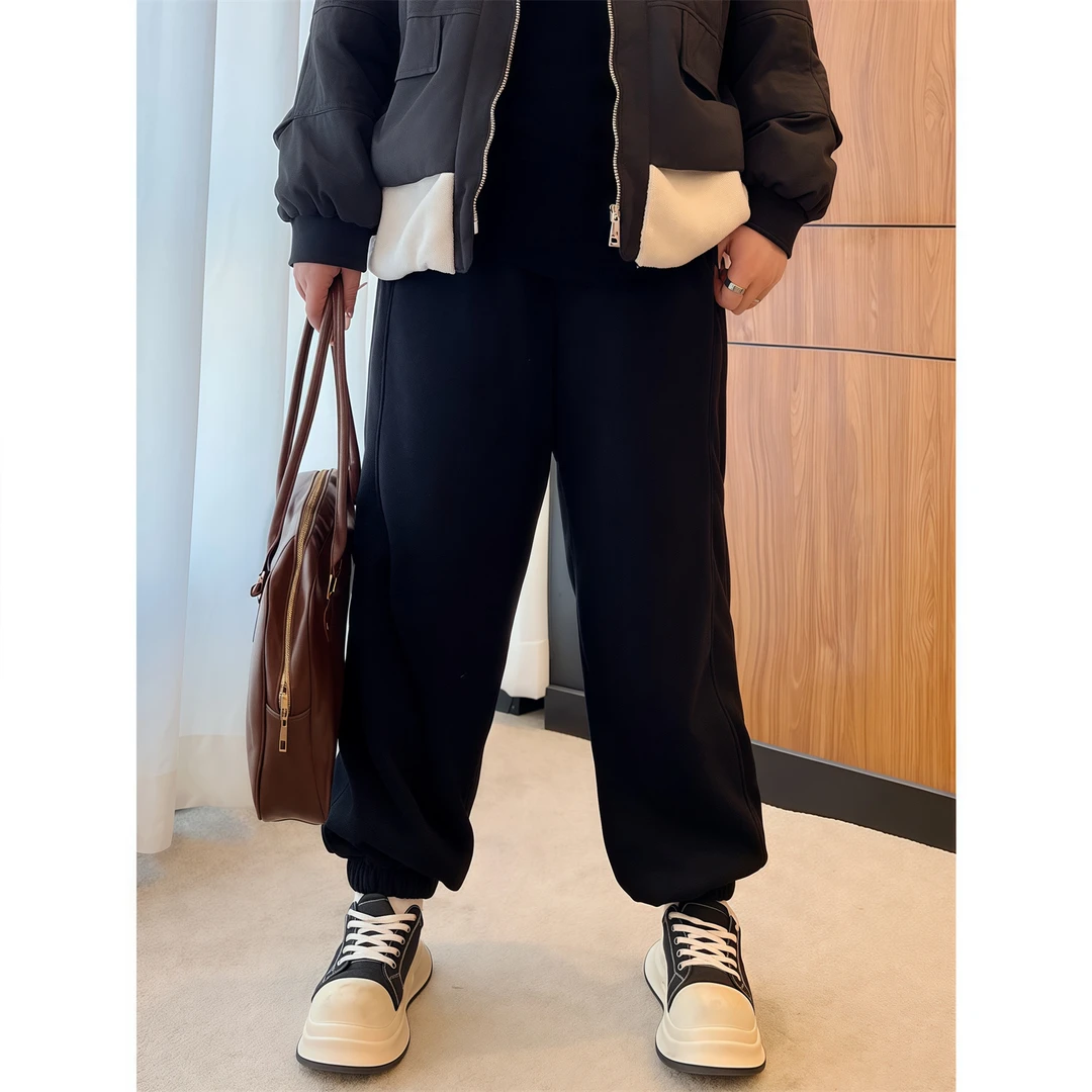 【晓晓家】断码捡漏~科克本斯 /韩系北极绒加厚款束脚卫裤12392花契