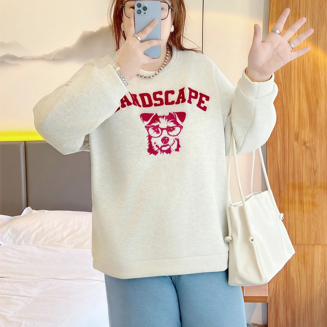 【晓晓家】断码捡漏~心动魔力 / 时髦圆领加绒卫衣11555花契胖mm