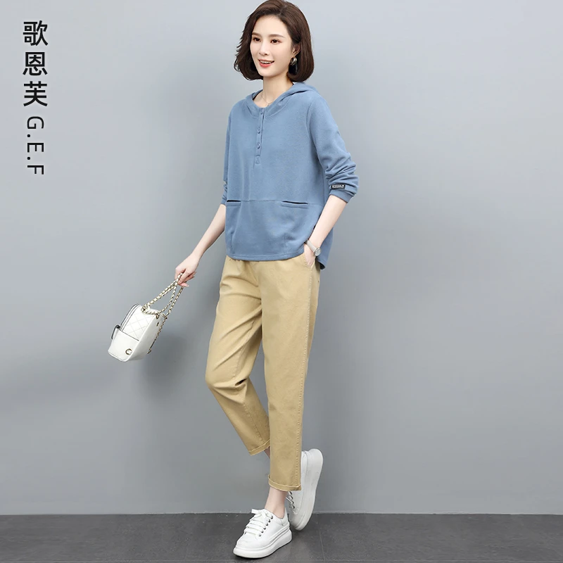 休闲卫衣套装女2025新款春秋装搭配一整套洋气减龄妈妈时尚两件套