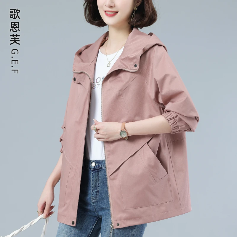 休闲风衣女中长款薄2025新款小个子洋气大码女装中年妈妈春秋外套