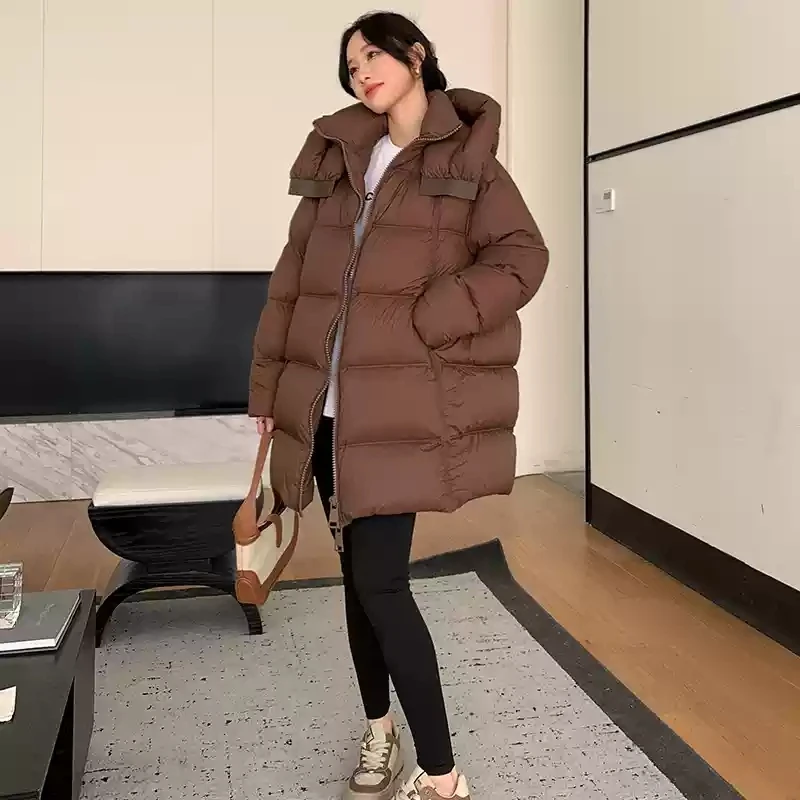 【zonefive】90%白鹅绒！ 泡芙款轻柔白鹅绒中长款加厚面包服