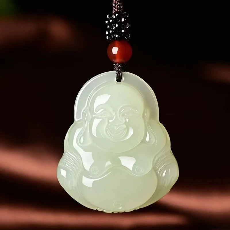 非金属吊坠 时尚饰品青白色弥勒佛保平安吊坠男女款观音菩萨挂件