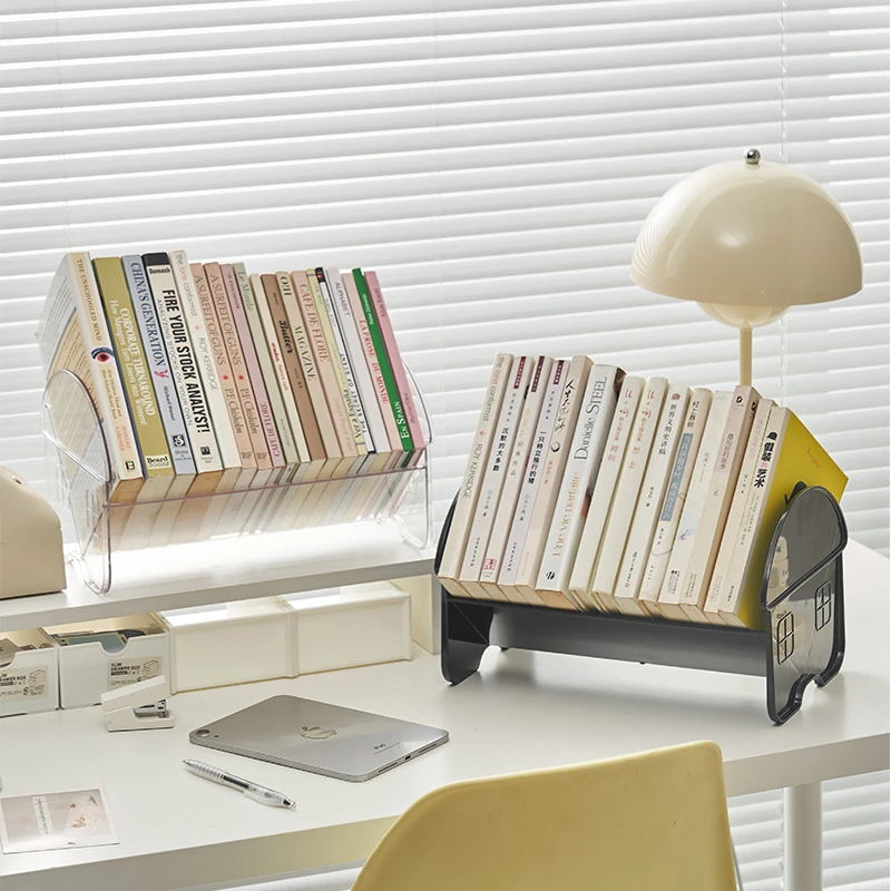 叁时家亚克力书立桌面阅读架简约学生书本收纳架办公室桌上置物架