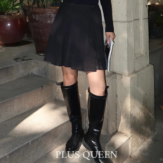 PLUS QUEEN 宏蓝｜54cm绝美版型柏林学院风风琴百褶半身裙