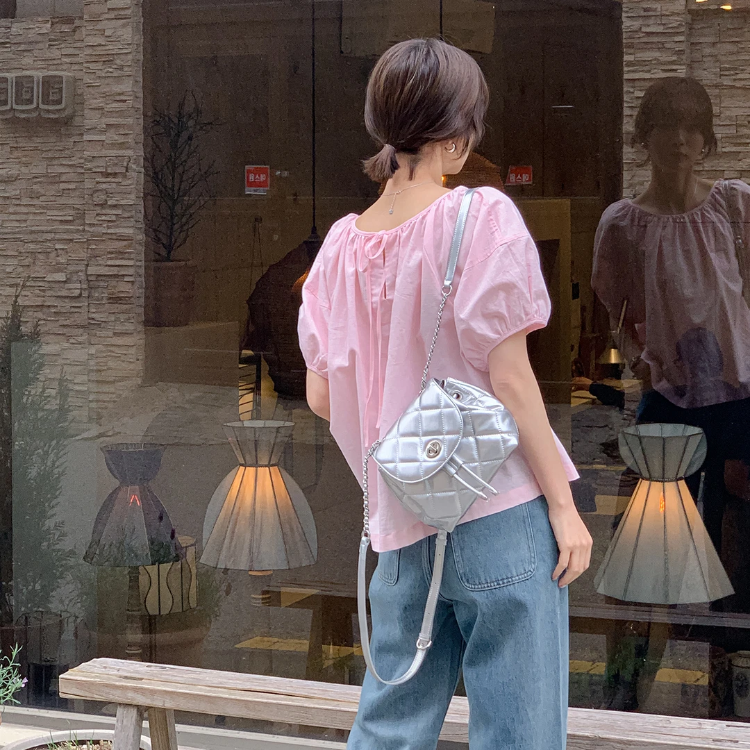 「现货」【奶油芍药】后背绑泡泡袖小衫FS404S055