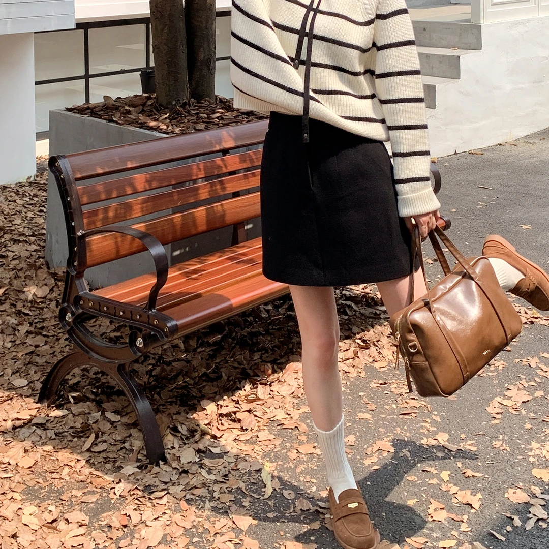 「现货」【曲奇半裙】FS407X043三色毛呢半裙