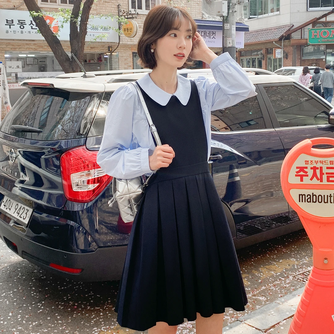 「现货」【月光海面】娃娃领收腰小衫FS401S069