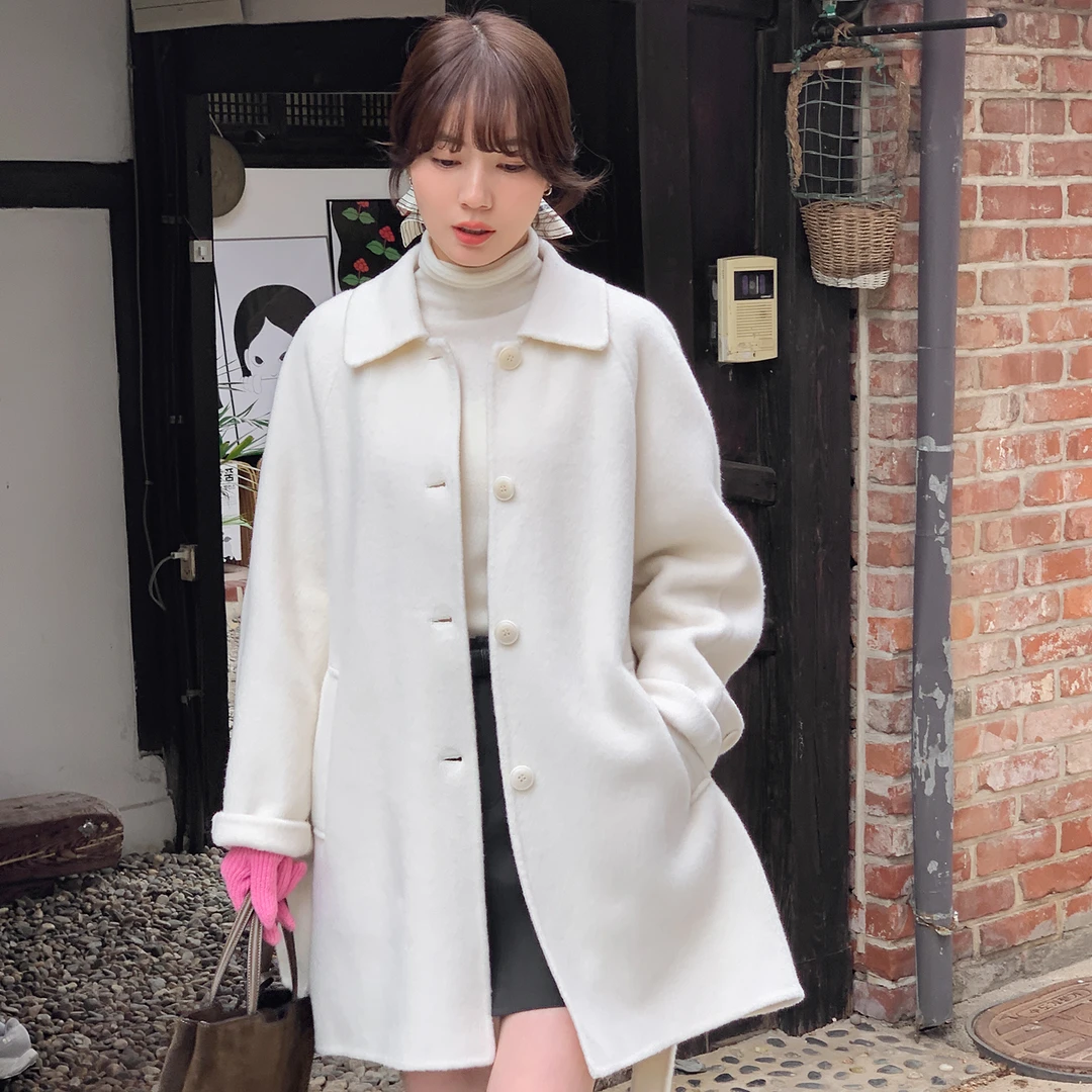 [现货]【轻轻茉莉】FS411W006单排扣系带呢子衣