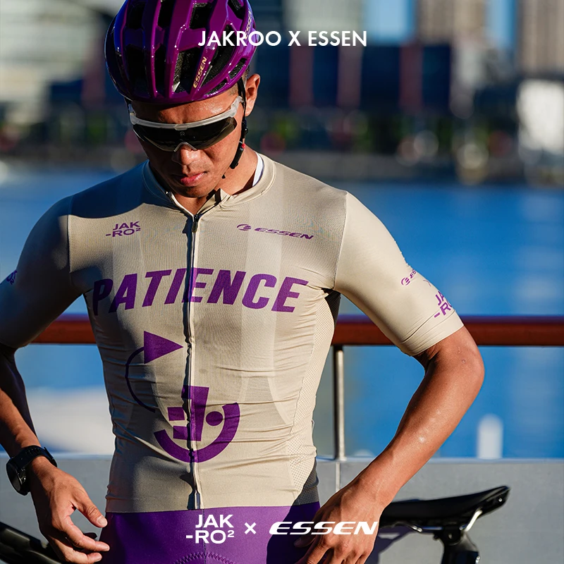 捷酷×ESSEN联名男士公路自行车骑行套装进口面料双箭头垫档