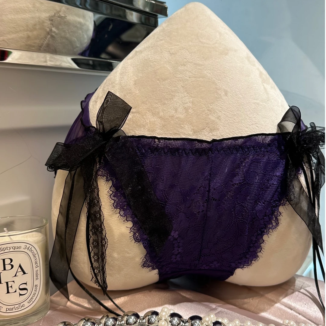 蕾丝绑带公主风夸张蝴蝶结女士内裤