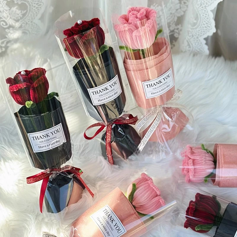 创意式手工DIY玫瑰郁金香扭扭棒小花束成品送闺蜜妈妈母亲节礼物