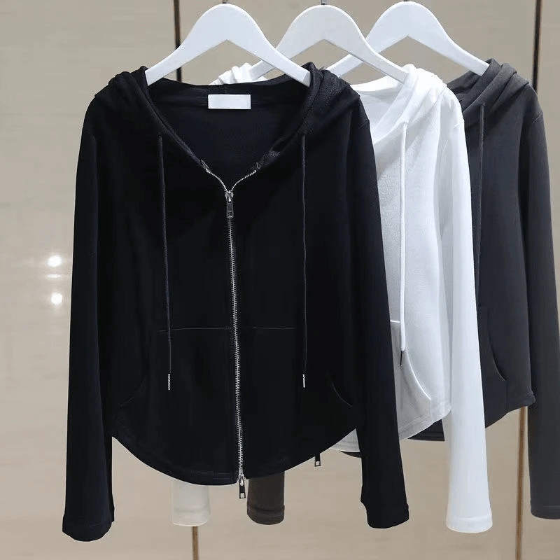 拉链连帽卫衣女长袖春秋季新款韩版显瘦运动时尚开衫拉链上衣女潮