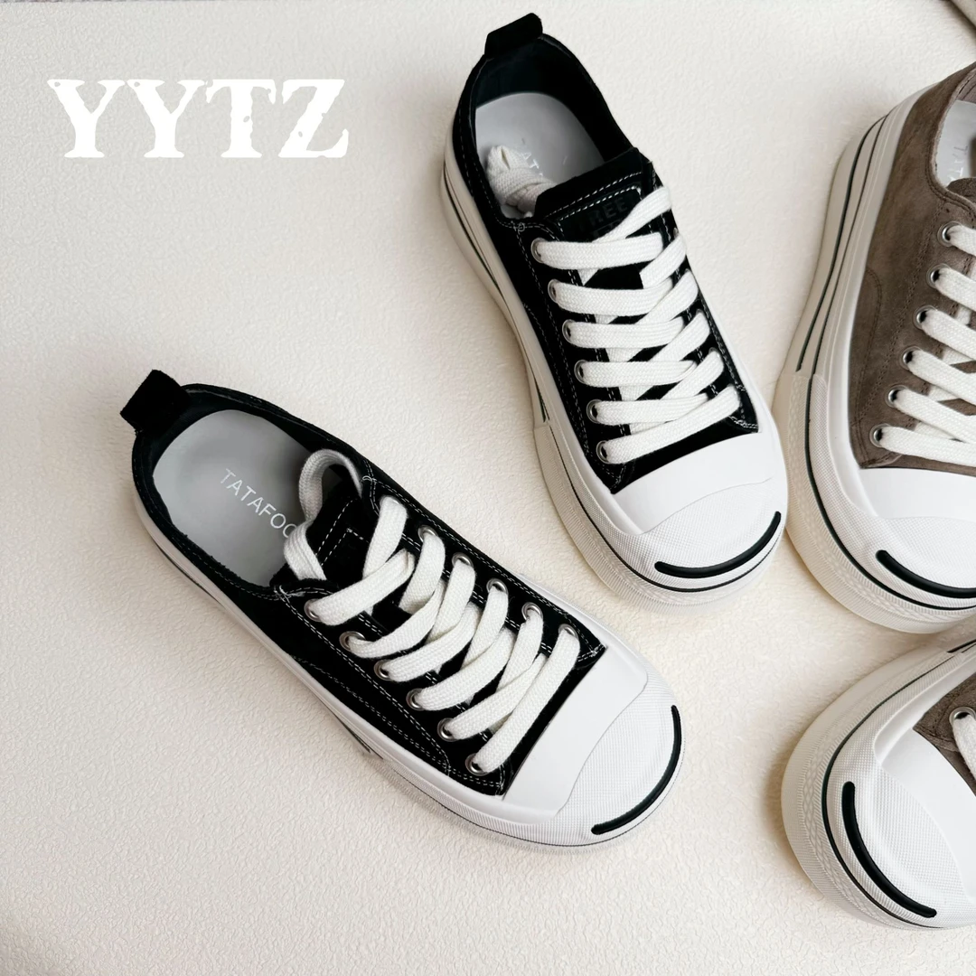 2024早秋爆款时尚潮酷百搭休闲低帮增高厚底透气韩版平底系带板鞋
