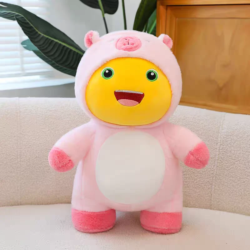 粉色可爱恐龙水豚穿衣奶龙玩偶毛绒玩具公仔布娃娃儿童睡觉抱枕