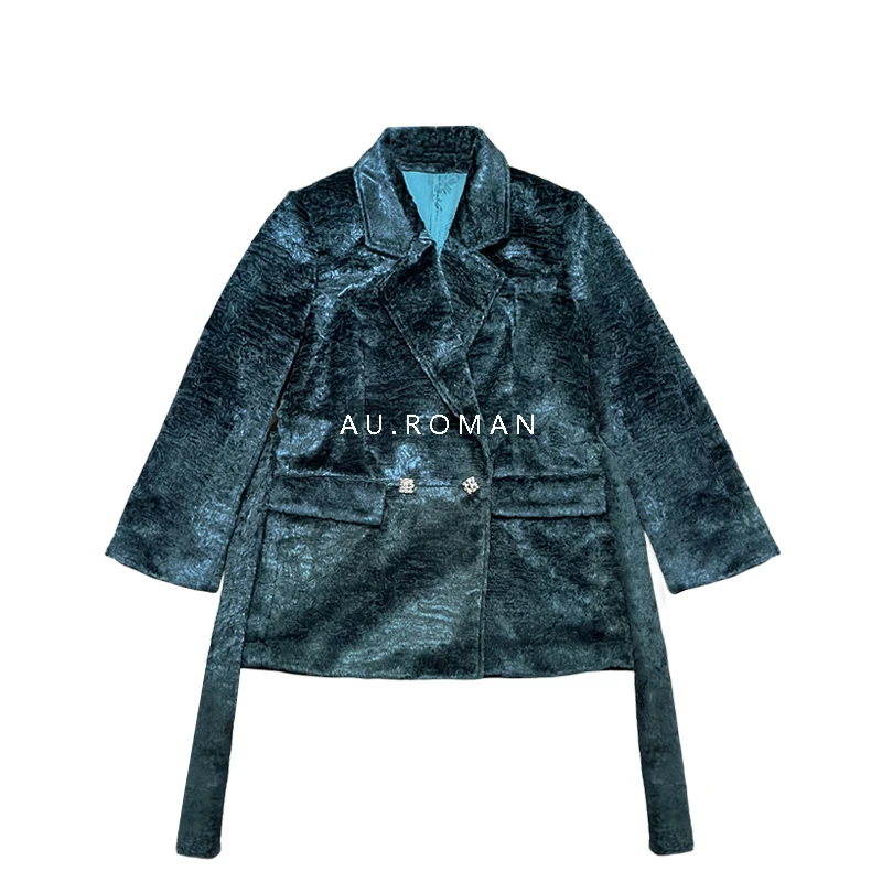 轻奢高级感醋酸丝绒外套