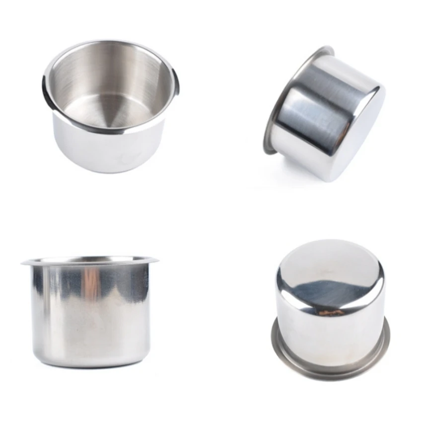 不锈钢车载杯托游艇饮料杯架多功能烟灰缸麻将桌餐桌杯套