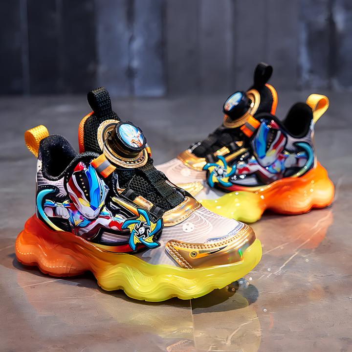 春秋男童儿童鞋秋季2024新款儿童亮灯鞋子男孩运动鞋透气中大童