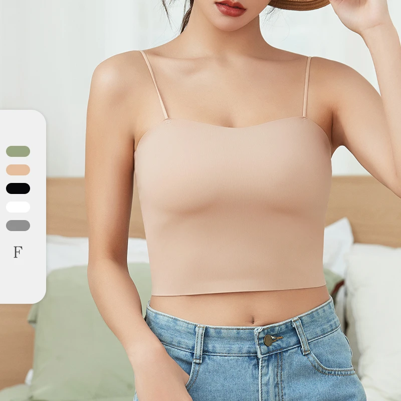 LiTing/俪挺网红同款百搭裸感亲肤简约外穿吊带女士无痕美背内衣