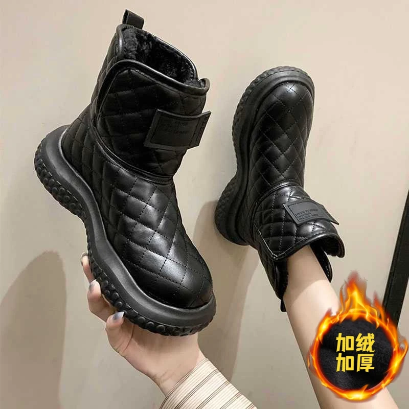 冬季回力休闲2023年新款冬季洋气防雪地靴女加绒加厚防寒短靴皮毛