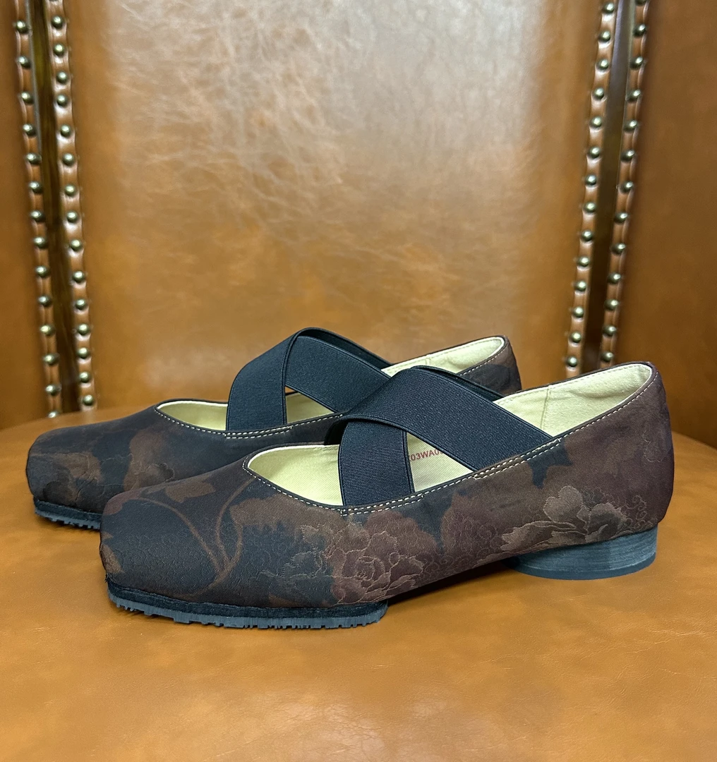 2024新款复古低跟方头女鞋  时尚芭蕾舞鞋女士单鞋