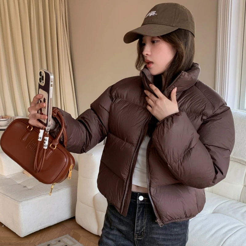 2024年冬季新款立领美式肯豆同款时尚百搭加厚保暖棉服外套女