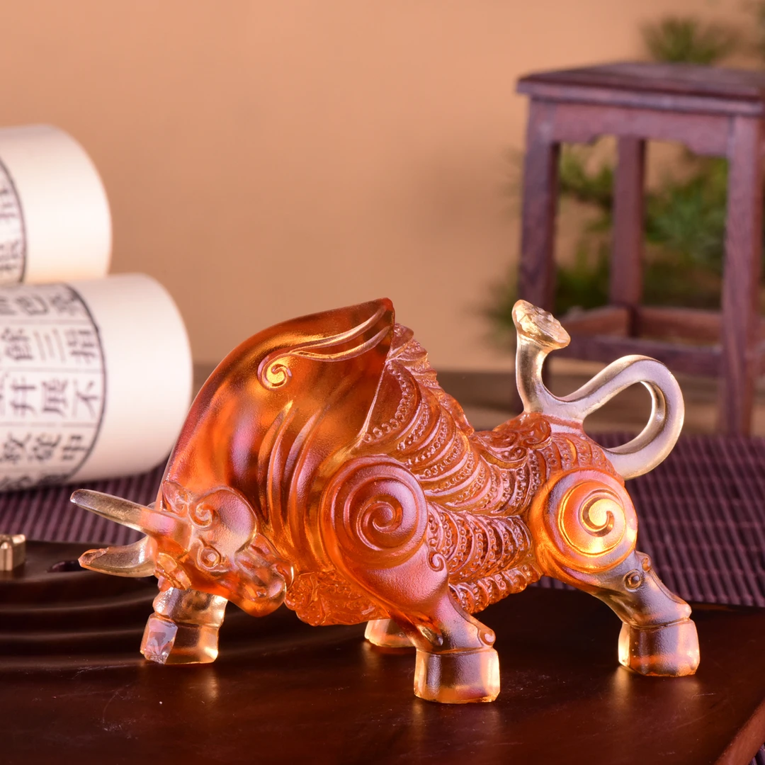 古法琉璃生肖财富牛高档工艺品招财纳福家居饰品创意桌面精品摆件