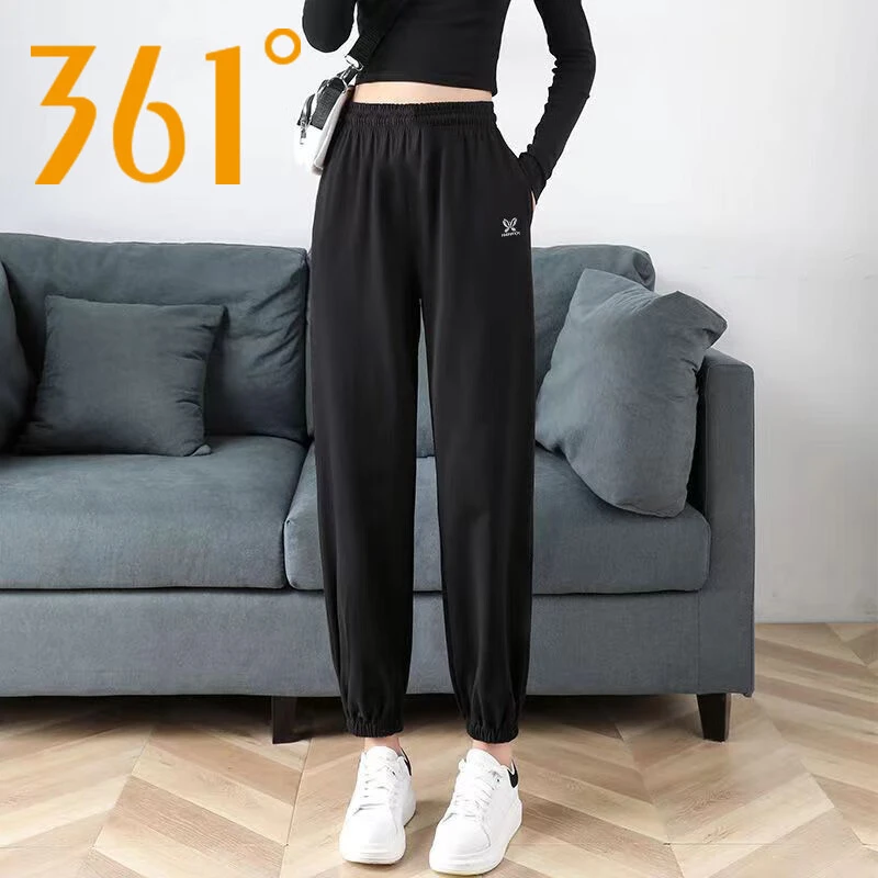 361°运动裤女裤秋季新款正品冰丝速干九分裤女弹力束脚百搭跑步裤