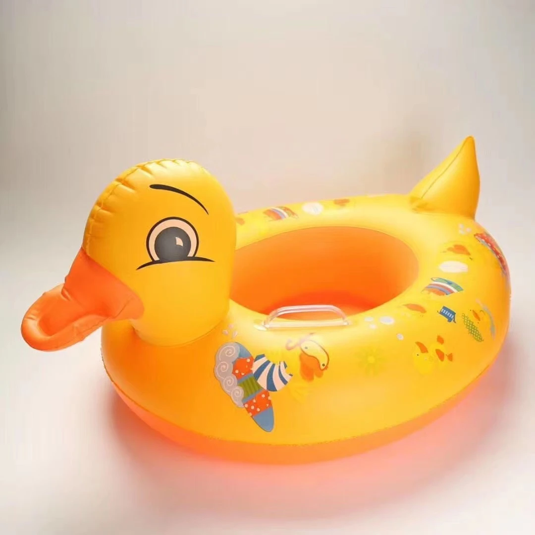 大黄鸭游泳圈座圈防侧翻儿童游泳圈小孩洗澡泳圈宝宝加厚救生圈
