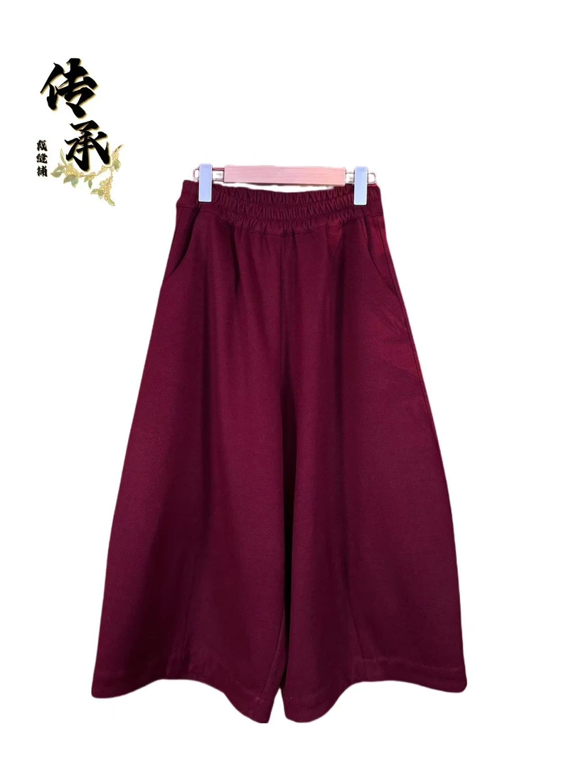 （精品纯色花苞裤）八分裤时尚裤休闲裤外穿宽松阔腿裤棉裤