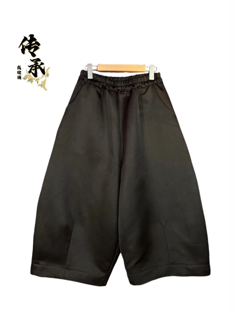 （精品纯色棉裤）八分裤时尚裤休闲裤外穿宽松阔腿裤棉裤