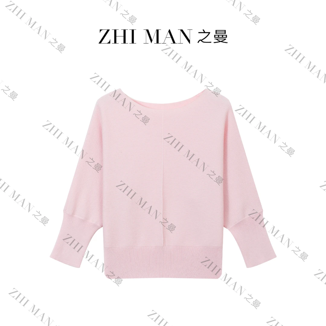之曼ZM【静奢日记】简约纯色圆领套头浪漫慵懒针织衫女2