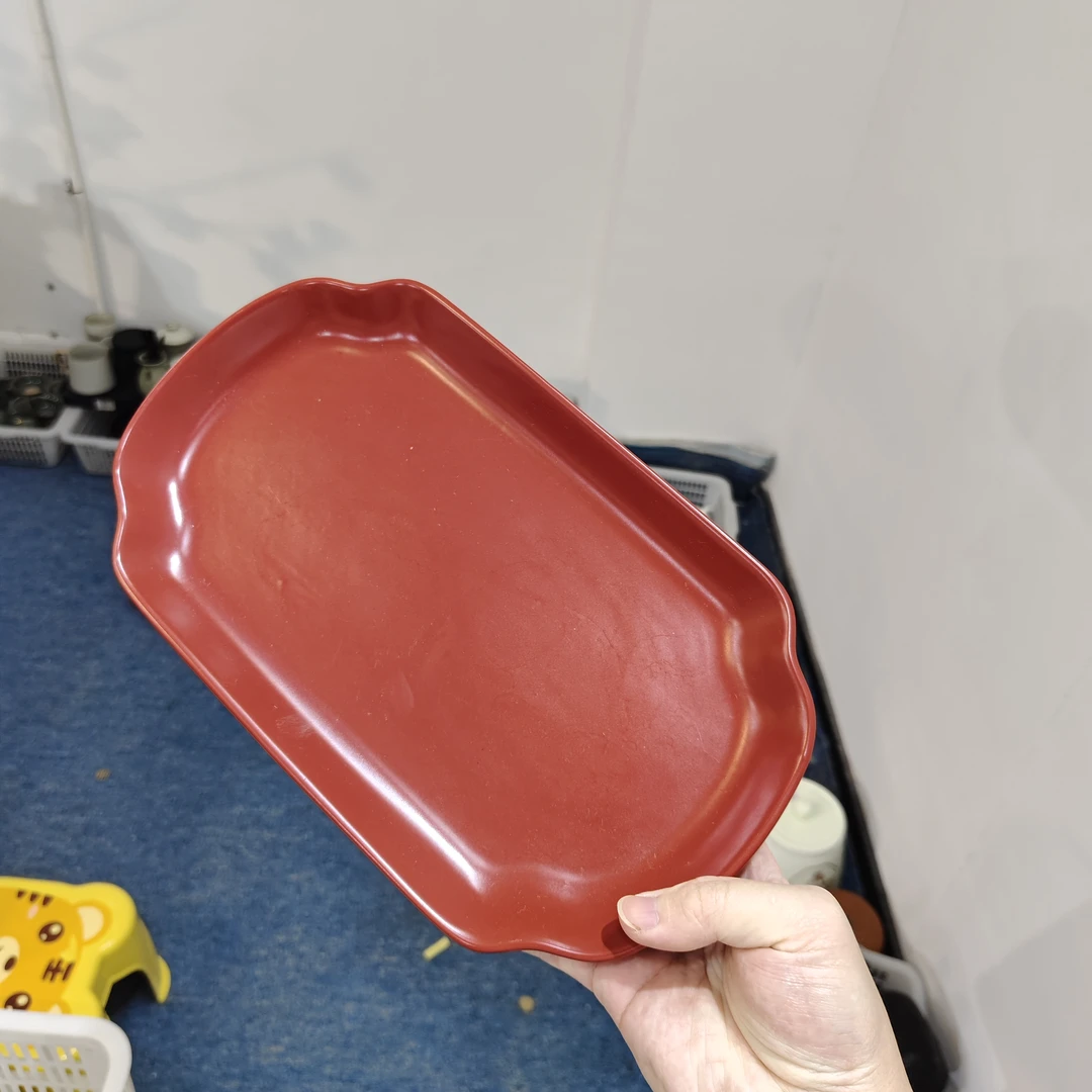 秋香茶具  红色陶瓷干泡盘壶承-3944